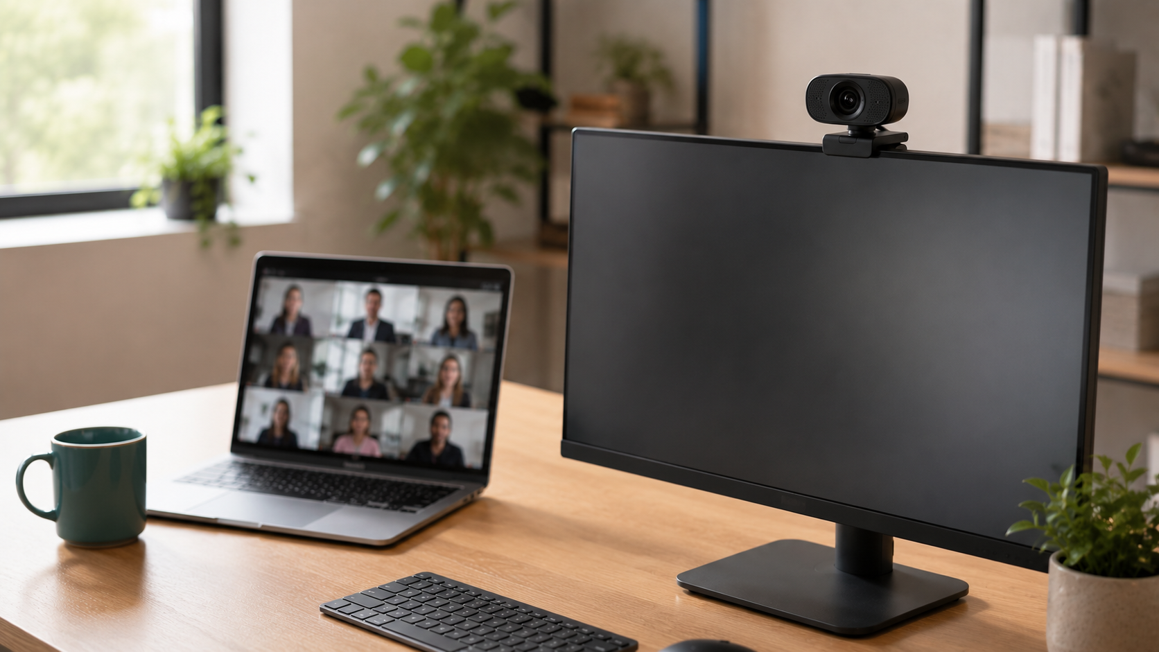 Best webcam under $50 — budget webcam clipped on a monitor for work meetings