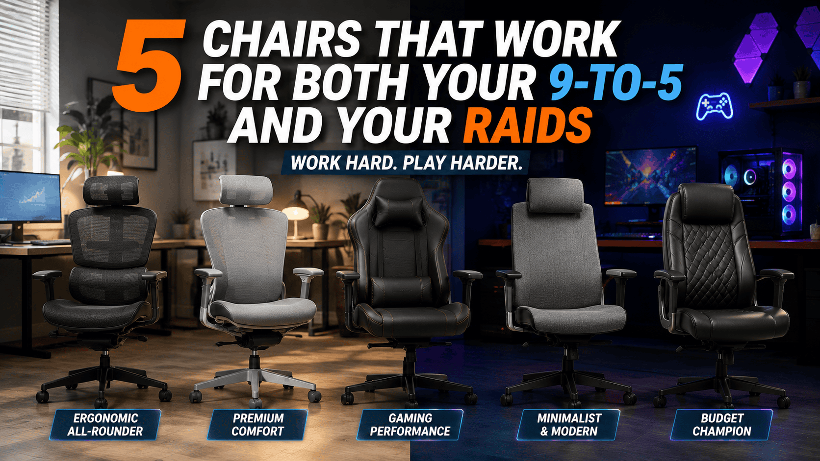 Best office chair for work and gaming — versatile ergonomic chair at a home office desk