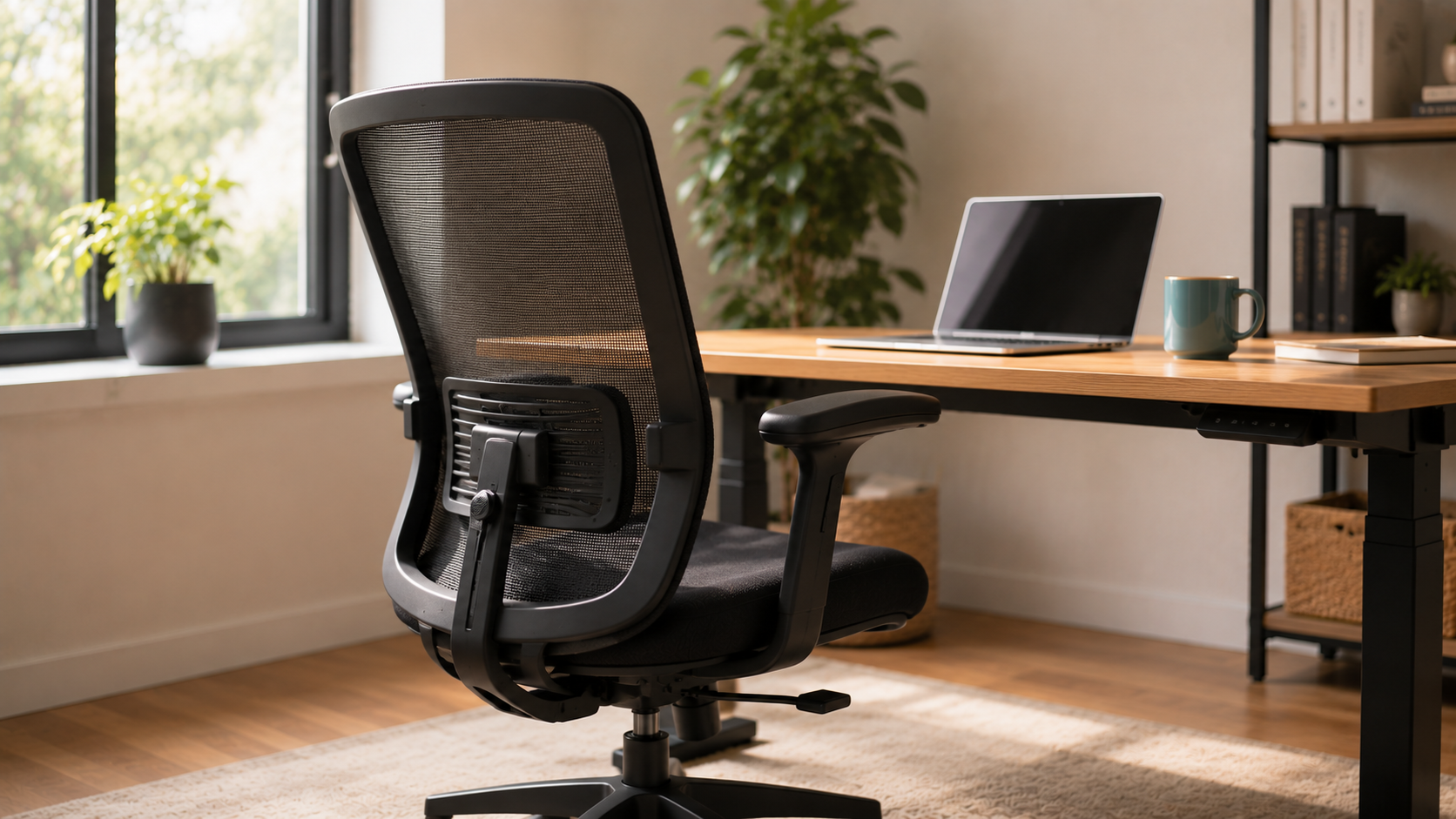 Best ergonomic chair for lower back pain — office chair with adjustable lumbar support at a desk
