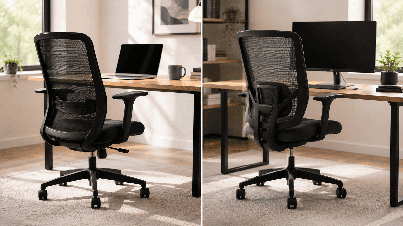 Sihoo vs Hbada — two budget ergonomic mesh chairs compared side by side