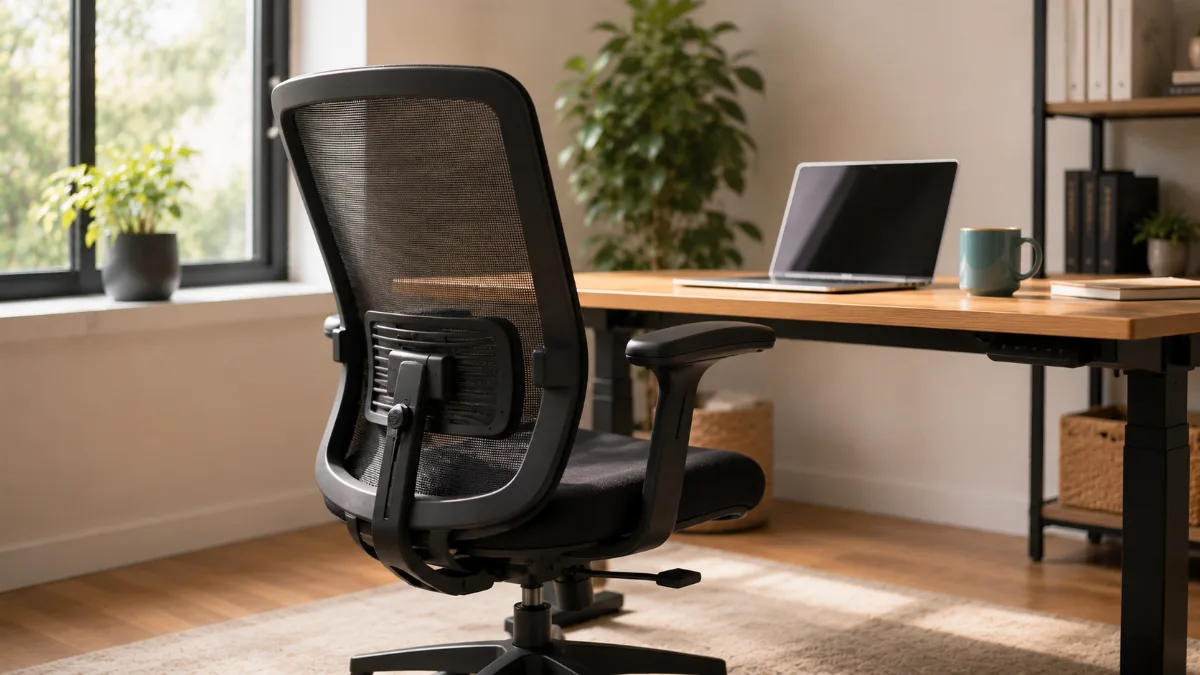 Best ergonomic chair for lower back pain — office chair with adjustable lumbar support at a desk